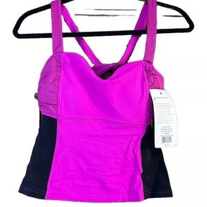 Lucy Stand Strong Tank Top Neon Berry M NEW